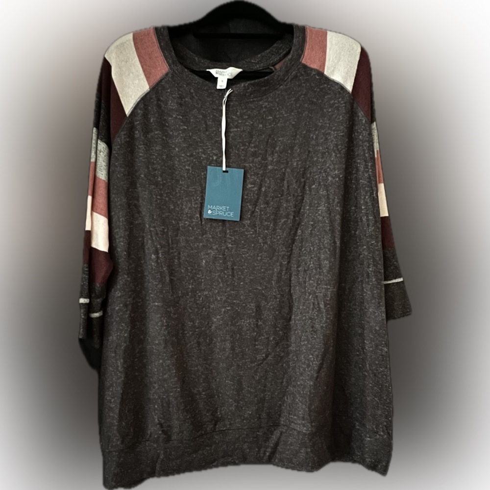 3X Market & Spruce Brushed Knit Top NWT